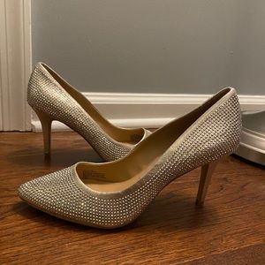 INC INTERNATIONAL CONCEPTS Gold Rhinestone Pumps